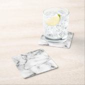 Dessous-de-verre Carré En Papier Simple et élégant personnalisé ajouter votre nom m (En situation)