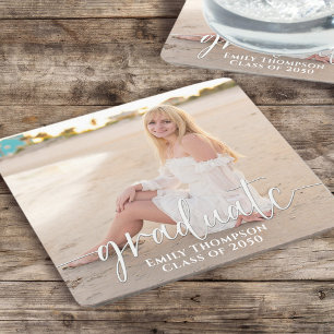 Dessous-de-verre Carré En Papier Simple Graduation Photo Élégante Minimaliste