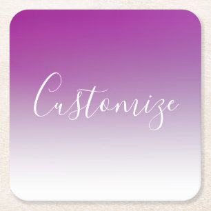 Dessous-de-verre Carré En Papier Simple Moderne Dégradé Ombré Violet Minimaliste