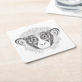 Dessous-de-verre Carré En Papier Singe inspiré (Incliné)