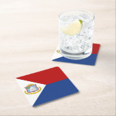 Dessous-de-verre Carré En Papier Sint Maarten Flag (En situation)