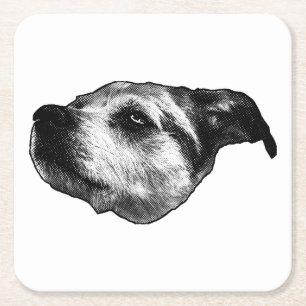 Dessous-de-verre Carré En Papier Sip de point après-lueur — Terrier