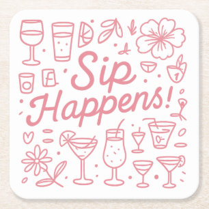 Dessous-de-verre Carré En Papier Sip Happens
