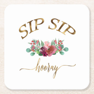 Dessous-de-verre Carré En Papier sip hooray-blumen !