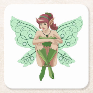 DESSOUS-DE-VERRE CARRÉ EN PAPIER SITTING FAIRY