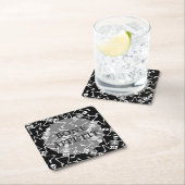Dessous-de-verre Carré En Papier Skeletons Halloween (En situation)