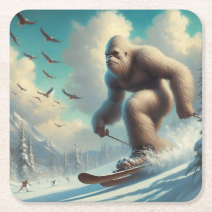 Dessous-de-verre Carré En Papier Ski de Bigfoot