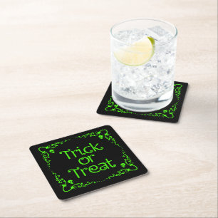 Dessous-de-verre Carré En Papier Slime Vert Trick or Treat