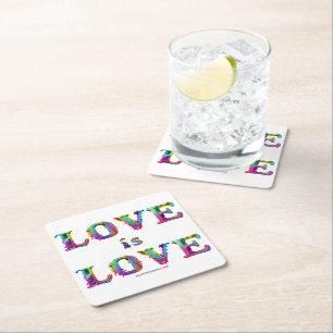 Dessous-de-verre Carré En Papier SlipperyJoe l'amour est amour dégoulinant fondu dy