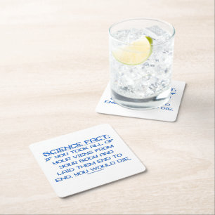 Dessous-de-verre Carré En Papier SlipperyJoe's drôle dire science fait bleu remov
