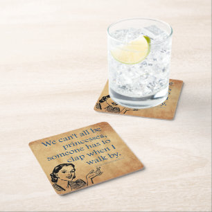 Dessous-de-verre Carré En Papier SlipperyJoe's Princess clap marchant drôle les ann