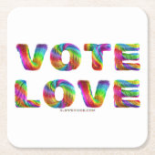 Dessous-de-verre Carré En Papier SlipperyJoe's vote amour égalité cadeaux gay pride (Devant)