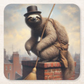 Dessous-de-verre Carré En Papier Sloth Chimney Sweep (Devant)