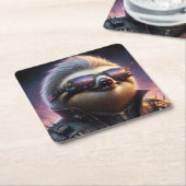 Dessous-de-verre Carré En Papier Sloth Cyberpunk (Incliné)