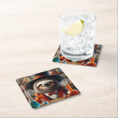 Dessous-de-verre Carré En Papier Sloth Mad Scientifique (En situation)