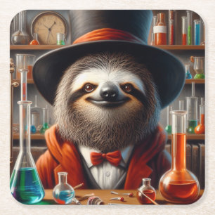 Dessous-de-verre Carré En Papier Sloth Mad Scientifique
