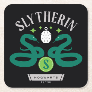 Dessous-de-verre Carré En Papier SLYTHERIN™ House Double Snake Locket Graphique
