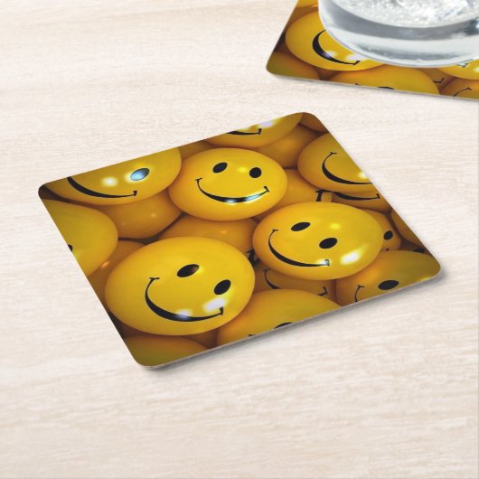 Dessous-de-verre Carré En Papier Smiley (Incliné)