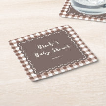S'more à aimer Baby Shower marron Gingham Bow