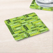 Dessous-de-verre Carré En Papier Snarky Grinch | Grinch Snarky Phrase Motif (Incliné)