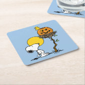 Dessous-de-verre Carré En Papier Snoopy & Bois Nid Avec Jack O'Lantern (Incliné)