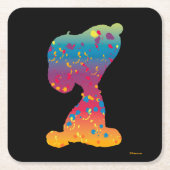 Dessous-de-verre Carré En Papier Snoopy Rainbow Graffiti Silhouette (Devant)