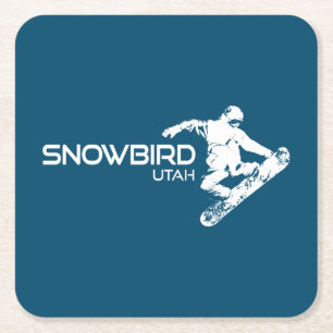 Dessous-de-verre Carré En Papier Snowbird Utah Snowboardeur