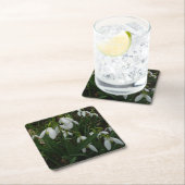 Dessous-de-verre Carré En Papier Snowdrops I (En situation)