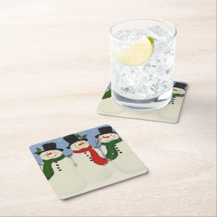 Dessous-de-verre Carré En Papier Snowman
