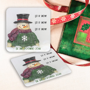 Dessous-de-verre Carré En Papier Snowman