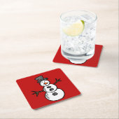 Dessous-de-verre Carré En Papier Snowman (En situation)