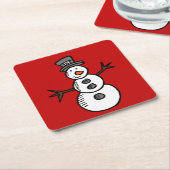 Dessous-de-verre Carré En Papier Snowman (Incliné)