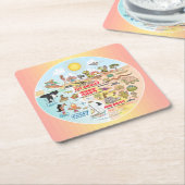 Dessous-de-verre Carré En Papier SoCal (Incliné)