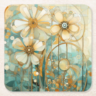 Dessous-de-verre Carré En Papier Soft Peach Garden 3
