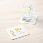 Dessous-de-verre Carré En Papier Soirée Cocktail 60th Birthday White & Gold<br><div class="desc">White & Gold Moderne 60e anniversaire Cocktail Carré Dessous de verre papier</div>