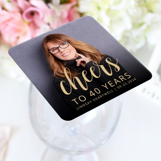 Dessous-de-verre Carré En Papier Soirée de 40e anniversaire