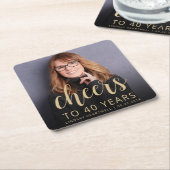 Dessous-de-verre Carré En Papier Soirée de 40e anniversaire (Incliné)