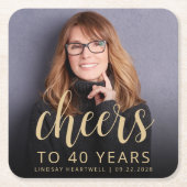 Dessous-de-verre Carré En Papier Soirée de 40e anniversaire (Devant)