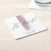 Dessous-de-verre Carré En Papier Soirée de mariage Rose moderne et poussiéreuse (Incliné)