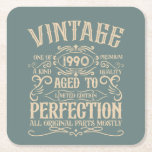 Dessous-de-verre Carré En Papier Soirée personnalisée vintage de 35 ans<br><div class="desc">Ajoutez un peu d'originalité à votre garde-robe avec ce design graphique d'anniversaire vintage avec des lettres de police de typographie impressionnantes. C'est une excellente idée cadeau pour les hommes, les femmes, les maris, les femmes, les petites amies et les petits amis qui vont adorer cette oeuvre d'art unique. Il fait...</div>