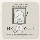 Dessous-de-verre Carré En Papier Sois TOI ! (Devant)