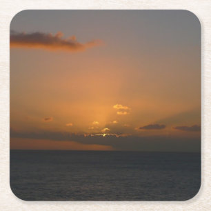 Dessous-de-verre Carré En Papier Soleil derrière les nuages II