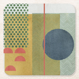 Dessous-de-verre Carré En Papier Soleil Rouge IV