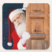 Dessous-de-verre Carré En Papier Son joyeux nom de Noël Père Noël (Devant)