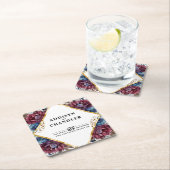 Dessous-de-verre Carré En Papier Sophistication stupéfiante Mariage de pivoine à bi (En situation)