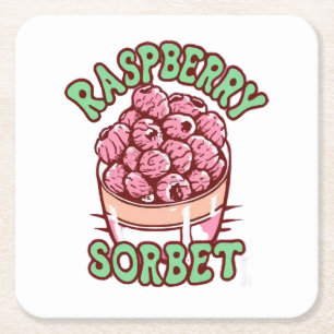 Dessous-de-verre Carré En Papier Sorbet de framboise