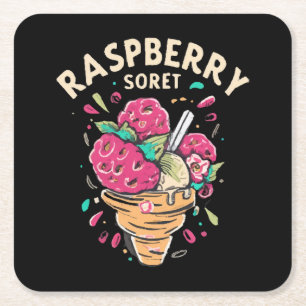 Dessous-de-verre Carré En Papier Sorbet de framboise