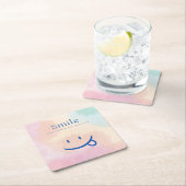 Dessous-de-verre Carré En Papier Sourire (En situation)