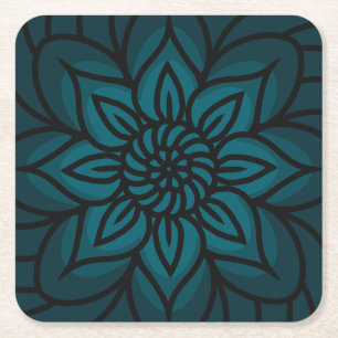 Dessous-de-verre Carré En Papier Sous-tapis en papier à motif mandala