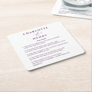 Dessous-de-verre Carré En Papier Sous-verres de mariage faits de simples faits drôl